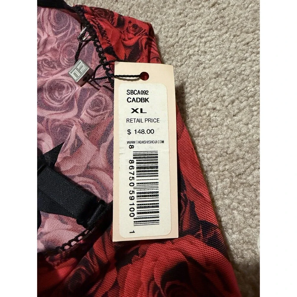 Tadashi Shoji Shape Rose Printed Shapewear NWT Broken Strap